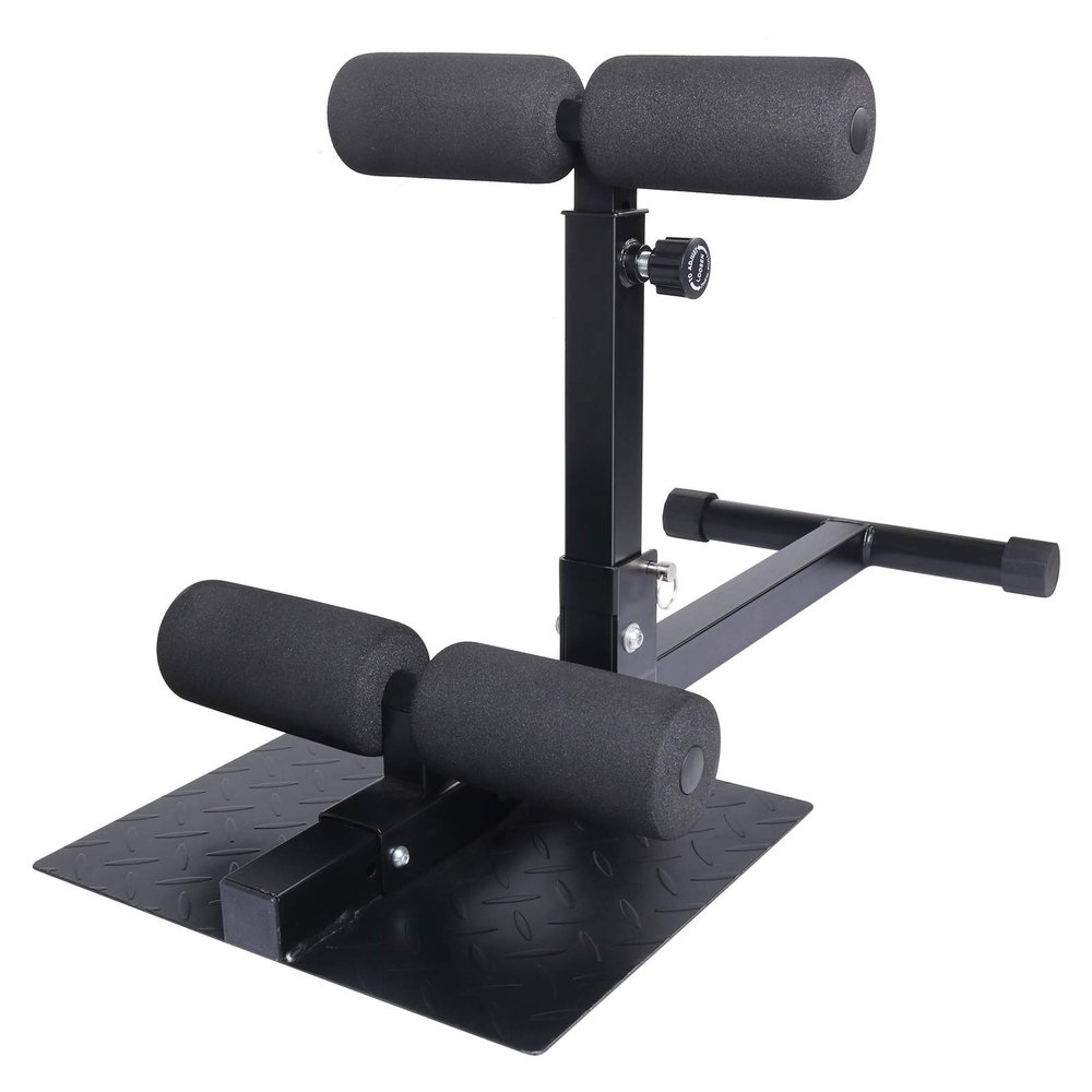 INNOLIFE Sissy Squat Machine Adjustable Height, Protective Foam Thick Steel Fitness Home Gym (Black)