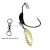 15pcs/Set Weighted Twistlock Hooks with Centering Pin,Silver/Gold Spin Saltwater Worm Hooks Size 0.07-0.25oz (Black Weight+Gold Spin) view 3