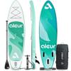 aleur 2020 Explorer Inflatable Stand Up Paddle Board Package W Premium SUP Accessories & Backpack, Non-Slip Deck, Leash, Paddle and Hand Pump | Elegant, Fun, Portable,Versatile (Lake Green) view 1