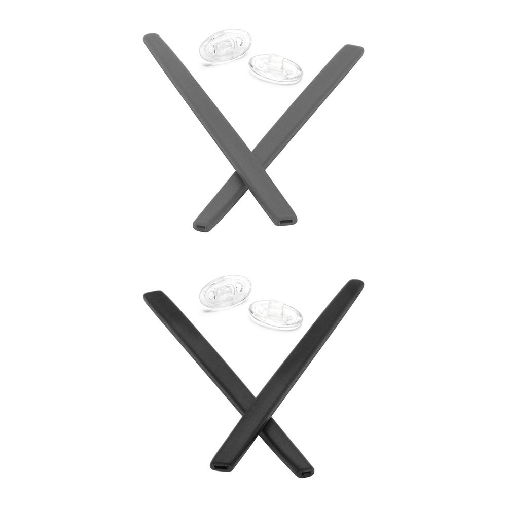 Mryok 2 Pair Replacement Earsocks Nosepiece for Oakley Square Wire 2(2014) - Gray & Black