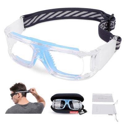 SooGree Sports Goggles for Basketball Soccer Football Protective Eyewear Goggles Eye Safety Glasses Anti Fog PC Lens for Men Adults (Blue)