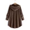 Andongnywell Women Oversized Sherpa Hoodie Fuzzy Fleece Jacket Single Row Buttons Outerwear Coat with Pockets (Coffee,3X-Large) view 2