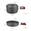 Bulin Camping Cookware Mess Kit, Backpack Portable Campfire Cooking Pots Pans Kettle Set, Lightweight Durable Cook Gear for Open Fire Hiking, Outdoor (BPA Free Bowls, Plates), 7 PCS view 3