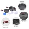 Bulin Camping Cookware Mess Kit, Backpack Portable Campfire Cooking Pots Pans Kettle Set, Lightweight Durable Cook Gear for Open Fire Hiking, Outdoor (BPA Free Bowls, Plates), 7 PCS view 4