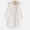 Andongnywell Womens Fuzzy Fleece Jacket Solid Open Front Hooded Buttons Coats Long Sleeve Outwear with Pockets (White,Small) view 2