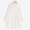 Andongnywell Womens Fuzzy Fleece Jacket Solid Open Front Hooded Buttons Coats Long Sleeve Outwear with Pockets (White,Small) view 3
