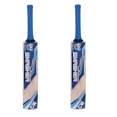CW 2 X Smasher Blue Cricket Bat for Men Lightweight & Strong Thick Edge Bat for Training & Practice Full Size Bat