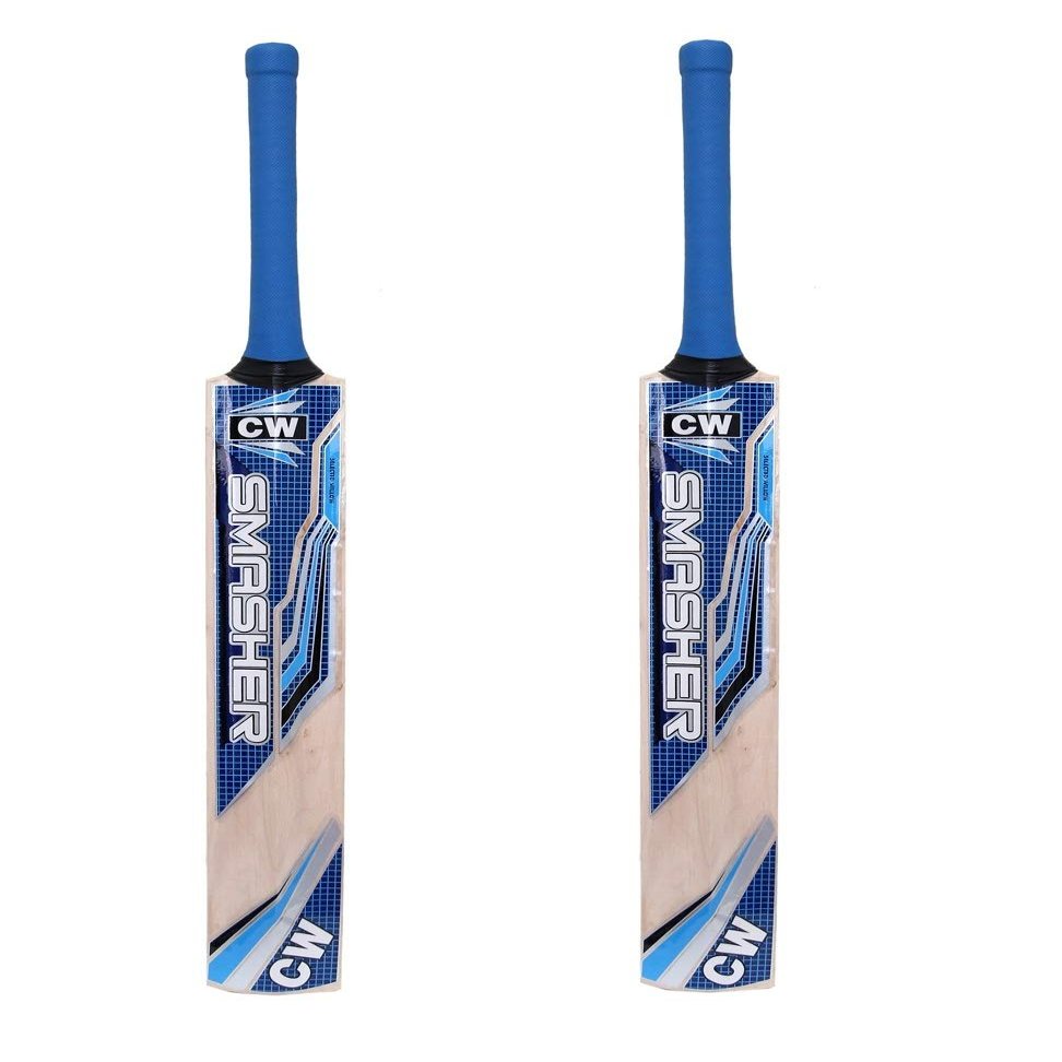 CW 2 X Smasher Blue Cricket Bat for Men Lightweight & Strong Thick Edge Bat for Training & Practice Full Size Bat