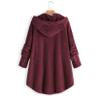 Andongnywell Women's New Hooded Sherpa Outwear Casual Winter Warm Soft Teddy Coat Buttons Hooded Jacket (Wine Red,5X-Large) view 2