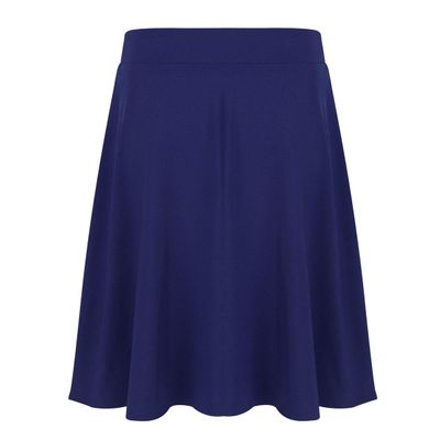 Jowowha Kids Girls Solid Color Stretchy Knee Length A-Line Skater Skirt School Uniform Dress Casual Daily Wear Navy_Blue 6
