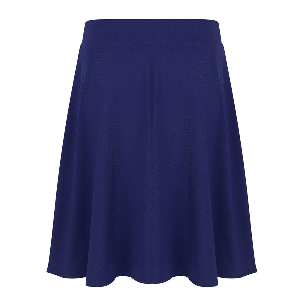 Jowowha Kids Girls Solid Color Stretchy Knee Length A-Line Skater Skirt School Uniform Dress Casual Daily Wear Navy_Blue 6