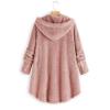 Andongnywell Women Oversized Sherpa Hoodie Fuzzy Fleece Jacket Single Row Buttons Outerwear Coat with Pockets (Pink,X-Large) view 2