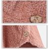 Andongnywell Women Oversized Sherpa Hoodie Fuzzy Fleece Jacket Single Row Buttons Outerwear Coat with Pockets (Pink,X-Large) view 4
