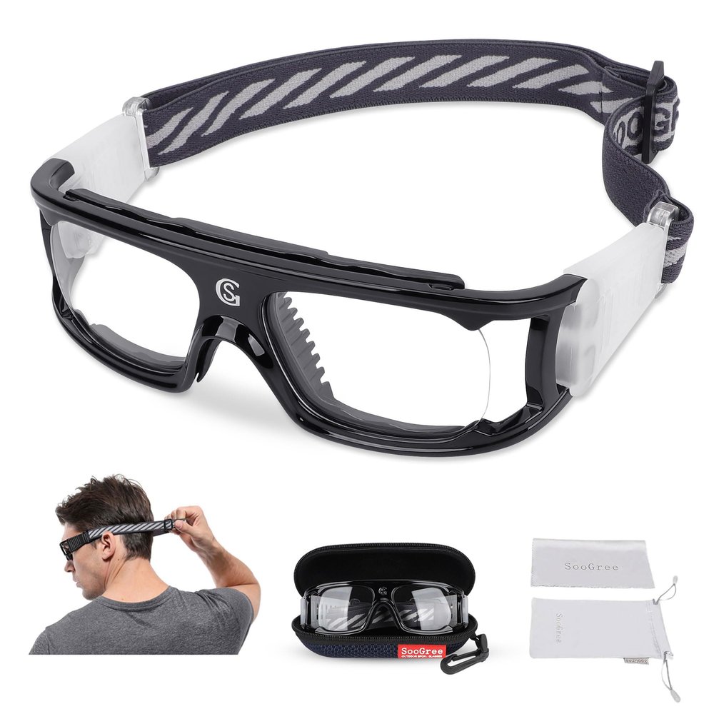 SooGree Sports Goggles for Basketball Soccer Football Protective Eyewear Goggles Eye Safety Glasses Anti Fog PC Lens for Men Adults (Black)