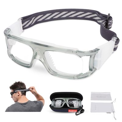 SooGree Sports Goggles for Basketball Soccer Football Protective Eyewear Goggles Eye Safety Glasses Anti Fog PC Lens for Men Adults (Gray)