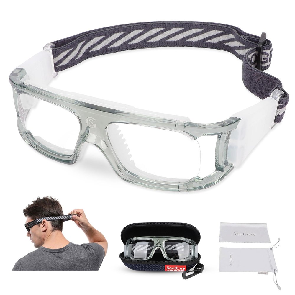 SooGree Sports Goggles for Basketball Soccer Football Protective Eyewear Goggles Eye Safety Glasses Anti Fog PC Lens for Men Adults (Gray)