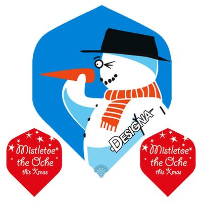 (3 Sets - 9 Flights) Snowman Christmas Xmas Dart Flights, 100 Micron Extra Strong