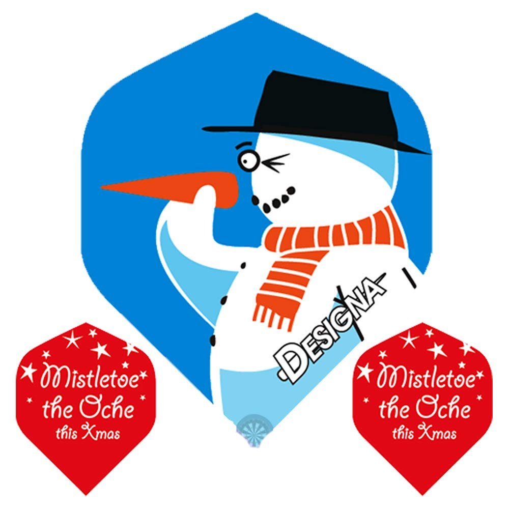 (3 Sets - 9 Flights) Snowman Christmas Xmas Dart Flights, 100 Micron Extra Strong