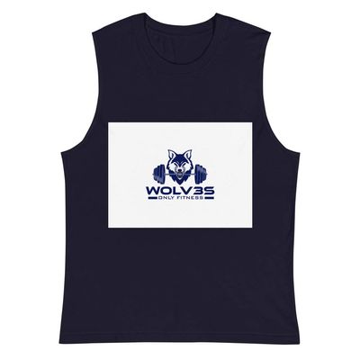 WOLV3S ONLY FITNESS Muscle Shirt Navy