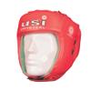 USI Universal The Unbeatable Boxing Headguard, 615CG Amateur Contest Headguard, Hide Leather, Multiple Layers of Padding for Greater Shock Absorbing Adjustable Web Closure & Strap(Size M, Red) view 1
