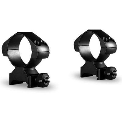 Hawke Sport Optics 23007 30mm Precision Steel Rings Weaver High with Nut, Black - 2 Piece