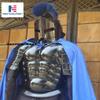 Nautical-Mart Roman Black Antique Muscle Armor Jacket with Shoulder Guard 300 Spartan Helmet, Royal Blue Cape, Gambeson view 4