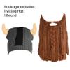 Amscan Viking Hat with Beard (1 Pc.) - One Size - Gray, White & Brown Stretchy Knitted Yarn - Unique Fun Accessory for Parties, Cosplay & More view 2