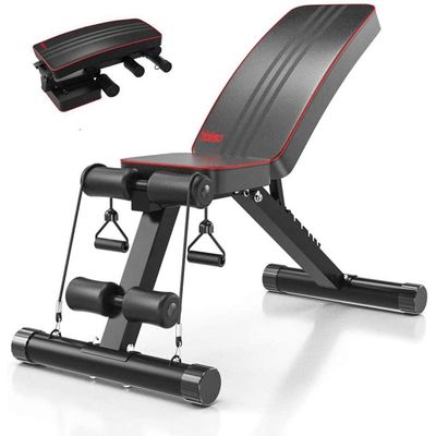 du hui shop Adjustable Weight Bench for Full Body Workout, Foldable Workout Bench for Home Gym Exercise Equipment Body Gym System, Multi-Purpose Sit up Bench Portable Exercise Bench