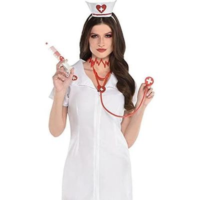 amscan Emergency Nurse Costume Accessory Kit - Various Sizes, Red/White - 4 Pcs.