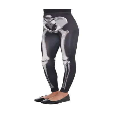 Amscan Bone Leggings Party Costume - Large/X-Large, Black - 1 Pc.