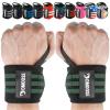 DMoose Fitness Wrist Wraps (IPL Approved) Avoid Injury & Maximize Grip with Thumb Loop, 18" or 12" Gym Wrist Wraps Pair, Wrist Wraps for Weightlifting Men, Wrist Brace for Working Out & Wrist Support view 1