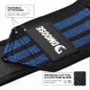 DMoose Weightlifting Wrist wrap 12 and 18 Inches Thumb Loops with Wrist Support for Workouts Powerlifting Wrist Straps for Weight Lifting Men and Women Blue Stripes view 3