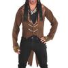 Witch Doctor Jacket Man - Small/Medium - Enchanting Brown Fabric - Perfect for Halloween & Themed Parties, 1 Pc. view 1