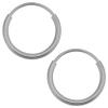 14k White Gold 1mm Thick 10 Mm Round Tube Endless Hoop Earrings - Small Hoops view 1