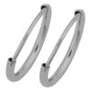 14k White Gold 1mm Thick 10 Mm Round Tube Endless Hoop Earrings - Small Hoops view 2