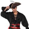 Brown Faux Leather Pirate Tricorn Hat (One Size) - Perfect for Costume Parties, Reenactments & More - 1 Pc. view 2