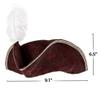 Brown Faux Leather Pirate Tricorn Hat (One Size) - Perfect for Costume Parties, Reenactments & More - 1 Pc. view 3