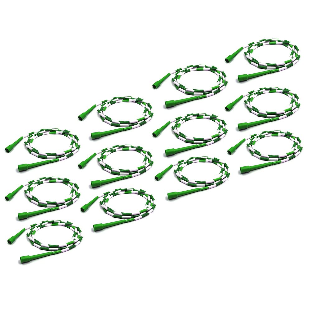 MARTIN SPORTS MASJR7-12 Segmented Plastic/Nylon 7-ft Jump Rope Green/White, Pack of 12
