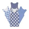Buyless Fashion Boys Scoop Neck Tagless Undershirts Soft Cotton Blue Polka Dot Tank Top (4 Pack) - TW21-BD-7-8