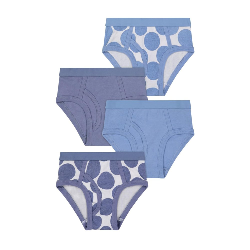 Buyless Fashion Boys Comfy Briefs Soft Cotton Polka Dot Toddler Underwear 4 Pack - BW21-BD-4-5 Blue