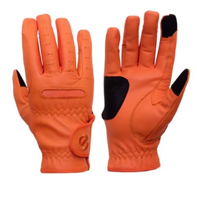eGlove eQUEST GripPro Leather Touchscreen Horse Riding Gloves (Orange, Small)