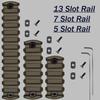 Gotical Combo of 4 Slots & 7 Slots M-Lock Rail Picatinny Rail Section Adapter Super Value Pack M-Lock with Set of Screws ML0K Picatinny Accessory Rail (TAN/FDE) view 2