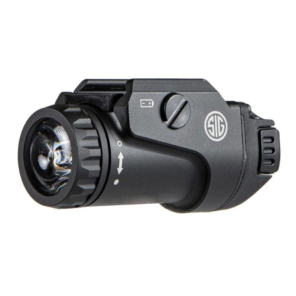 Sig Sauer Foxtrot1X 450 Lumens Compact Durable Tactical Rail-Mounted Handgun Flashlight with Ambidextrous Push-Button Side Switches, Black