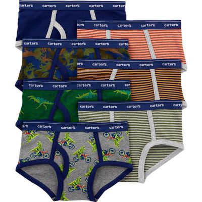Carter's Boy`s Cotton Briefs 7 Pack (Green(3J765310)/Blue, 2-3)