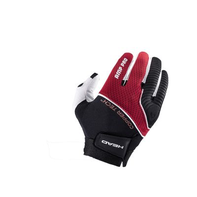 HEAD Leather Racquetball Glove - AMP Pro Copper Tech Glove for Right & Left Hand - Black/Silver/Red, Left - Large