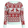 NJBRL Women's Christmas Sweater Reindeer Snowflakes Patterns Long Sleeve Pullover Tops view 1
