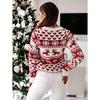 NJBRL Women's Christmas Sweater Reindeer Snowflakes Patterns Long Sleeve Pullover Tops view 4