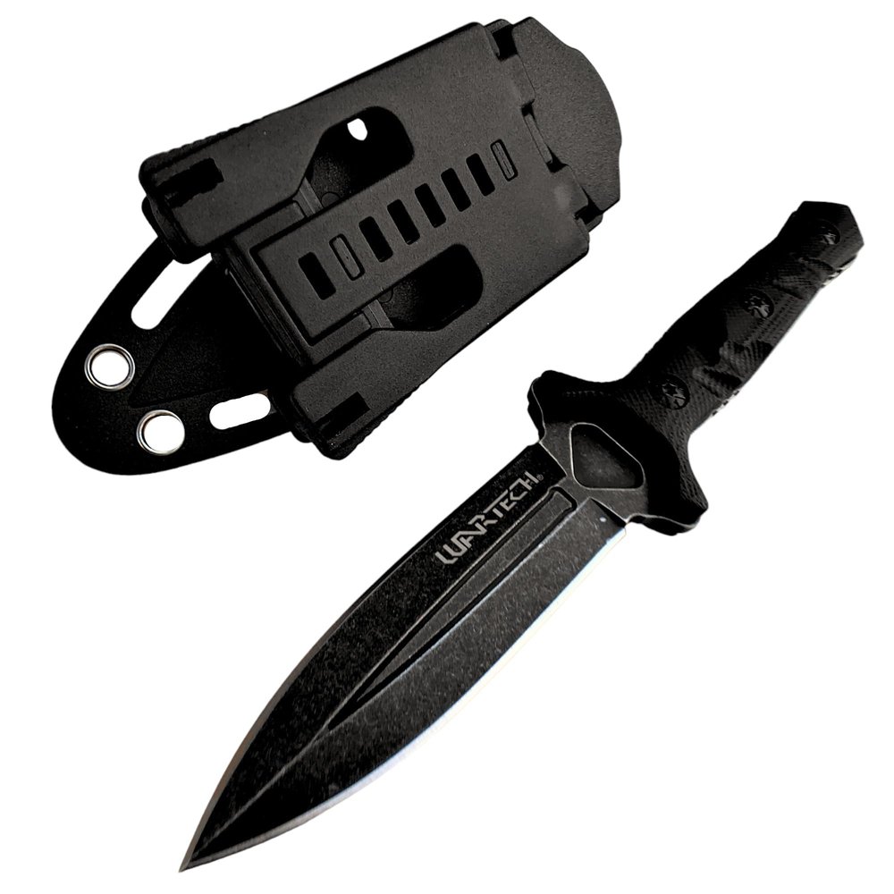 Hunting Knife Tactical Knife Survival Knife 8" Fixed Blade Knife w/ Molle Compatible Pressure Retention Sheath Camping Accessories Survival Kit Survival Gear Tactical Gear 79965 (Black)