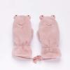 Winter Gloves Plus Velvet Thick Plush Cartoon Cute Children Baby Kindergarten Pupils to Keep Warm Mittens 5-8 Years Old (Color : Dark Pink) view 1
