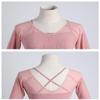 Daydance Pink Women Ballet Leotards Long Sleeve Ballerina Practice Wear Faux 2 Pieces view 4